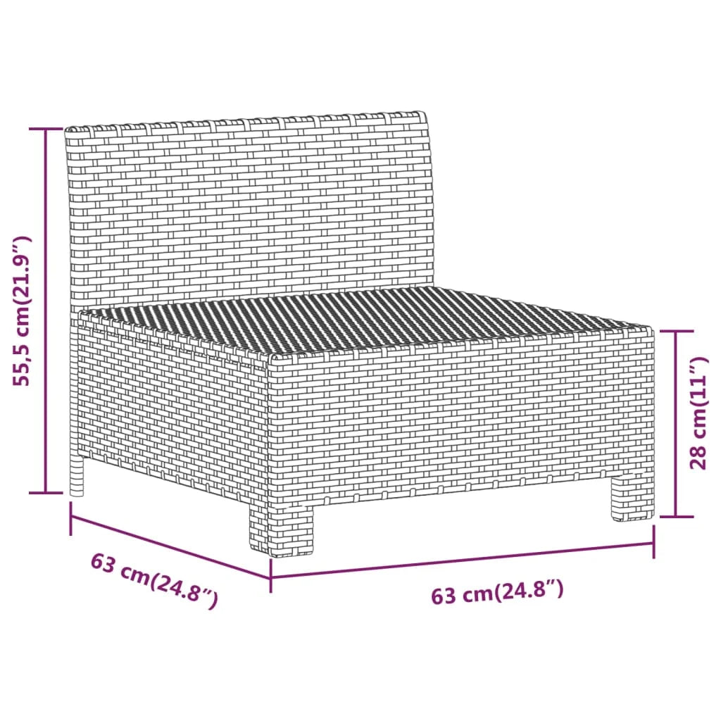 Gray Poly Rattan Patio Sofa with Cushion H89145