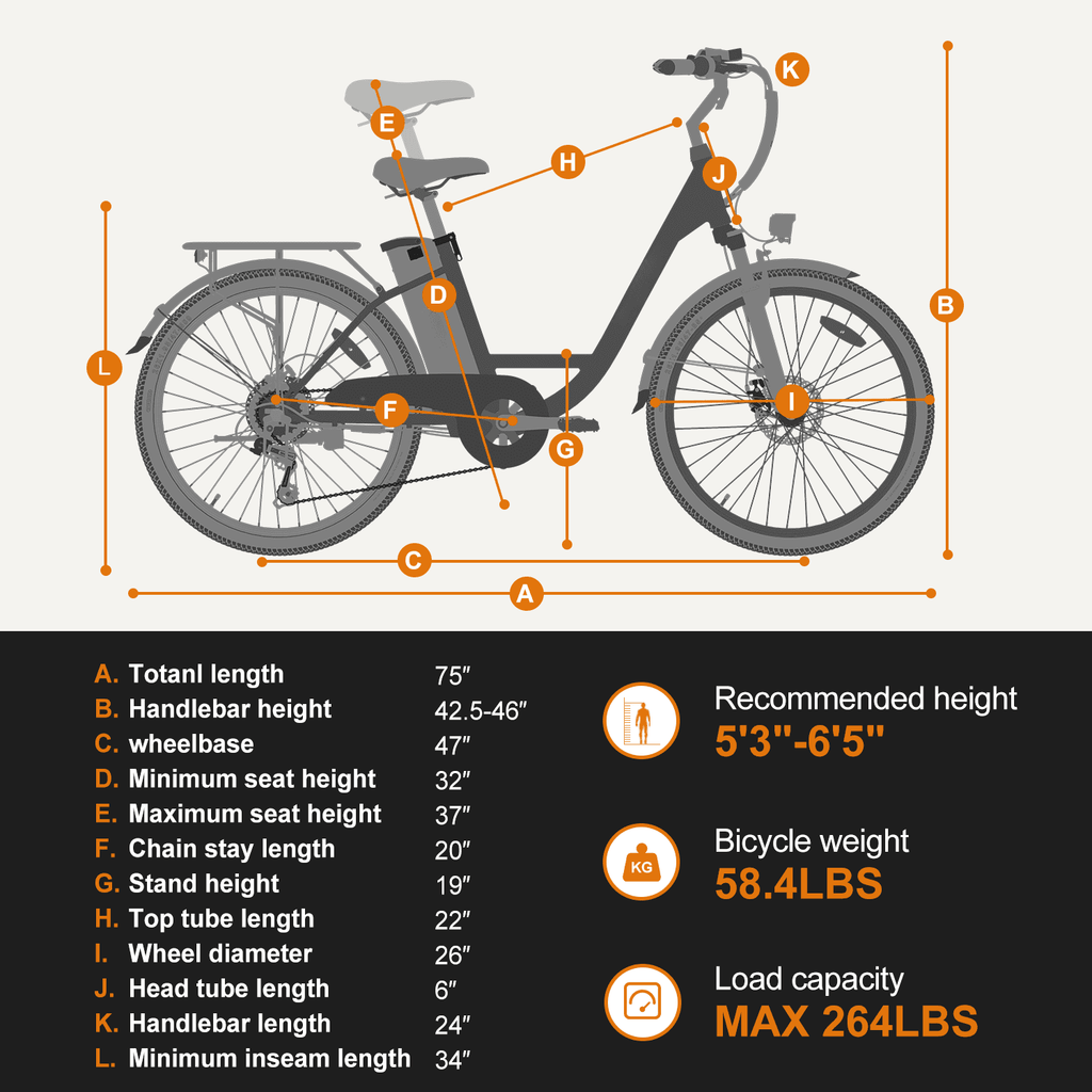 Blue 26" Electric Commuter Bike with 7 Speed T7990