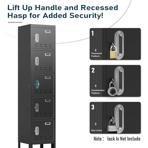Metal Storage Locker with Door, Card Slot, 66" Height Steel Locker B279
