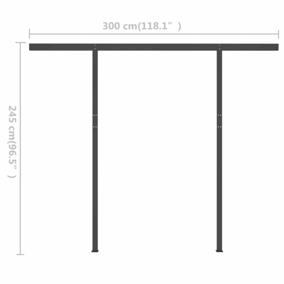 Manual Shelter Sun Shade Patio Canopy 118.1 X 98.4 Inches H145