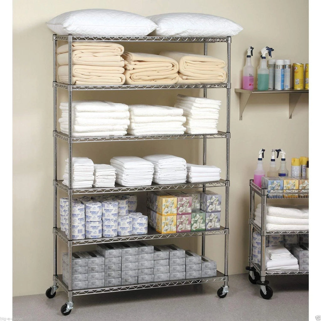 Black 6-Tier Adjustable Wire Shelving Unit X767
