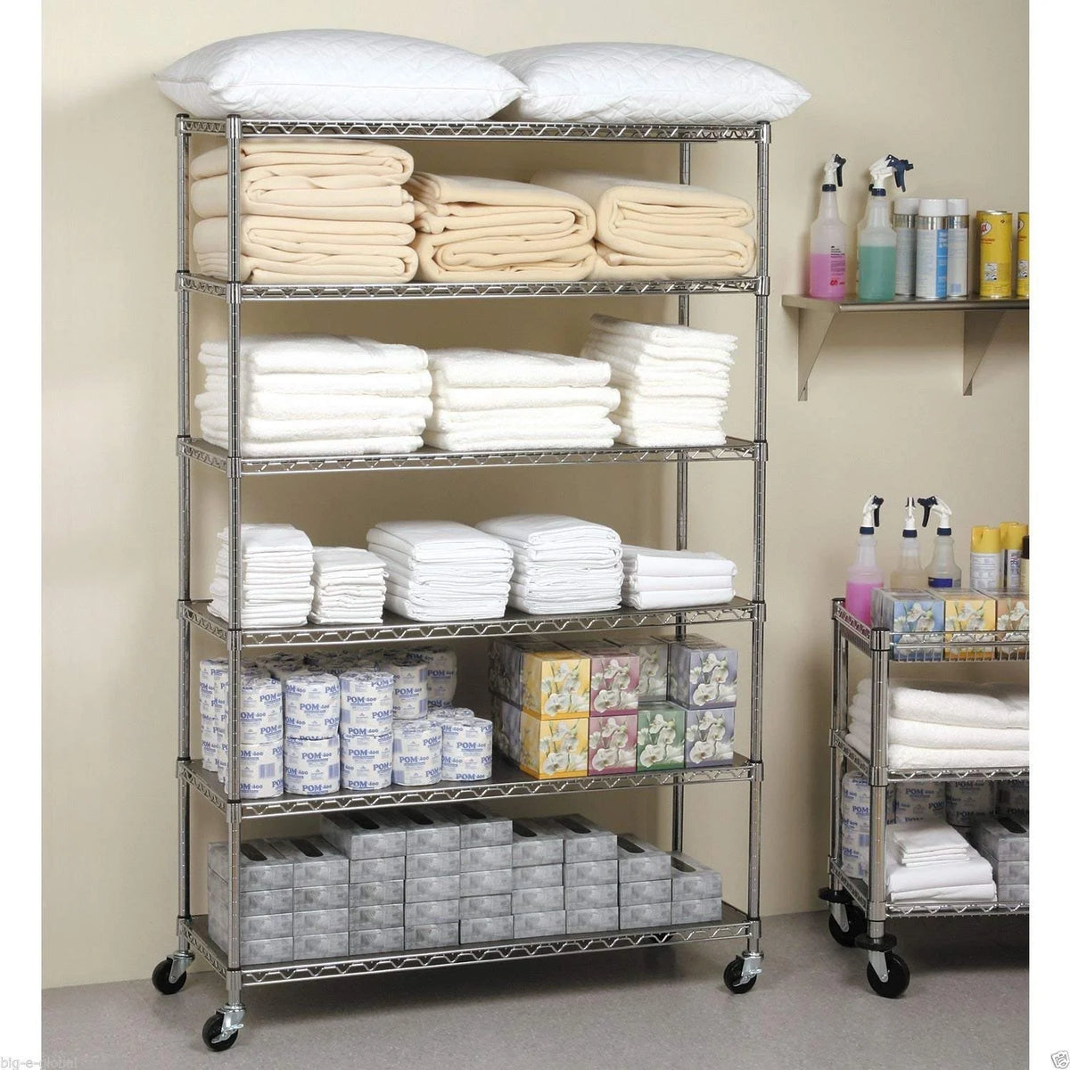 Black 6-Tier Adjustable Wire Shelving Unit X767