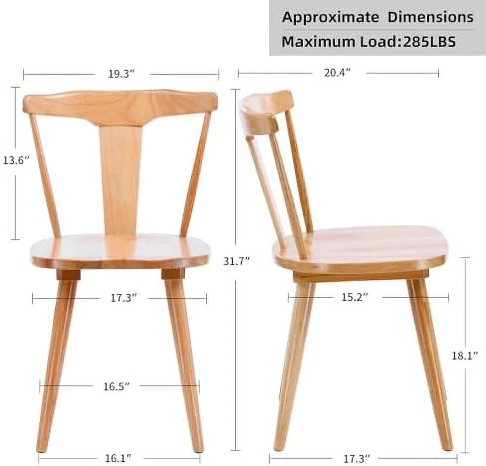 White Oak Wood Dining Chairs Set of 2 L68459