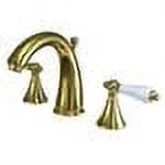 Widespread Bathroom Faucet with Porcelain Lever Handles Y550045