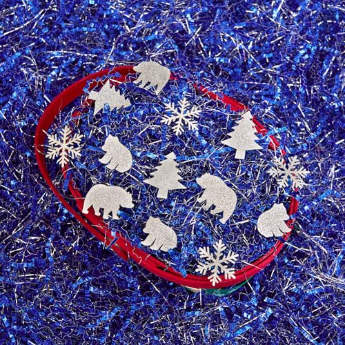 Metallic Red Green Christmas Crinkle Cut Paper Shred Filler C7234