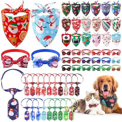 60 Pieces Christmas Dog Bandanas D552