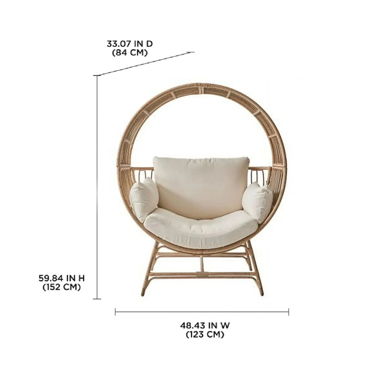 Round Wicker Outdoor Egg Chair P65708