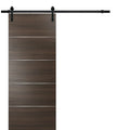 Brown Sliding Barn Door 24 x 80 with 6.6FT Track V68164