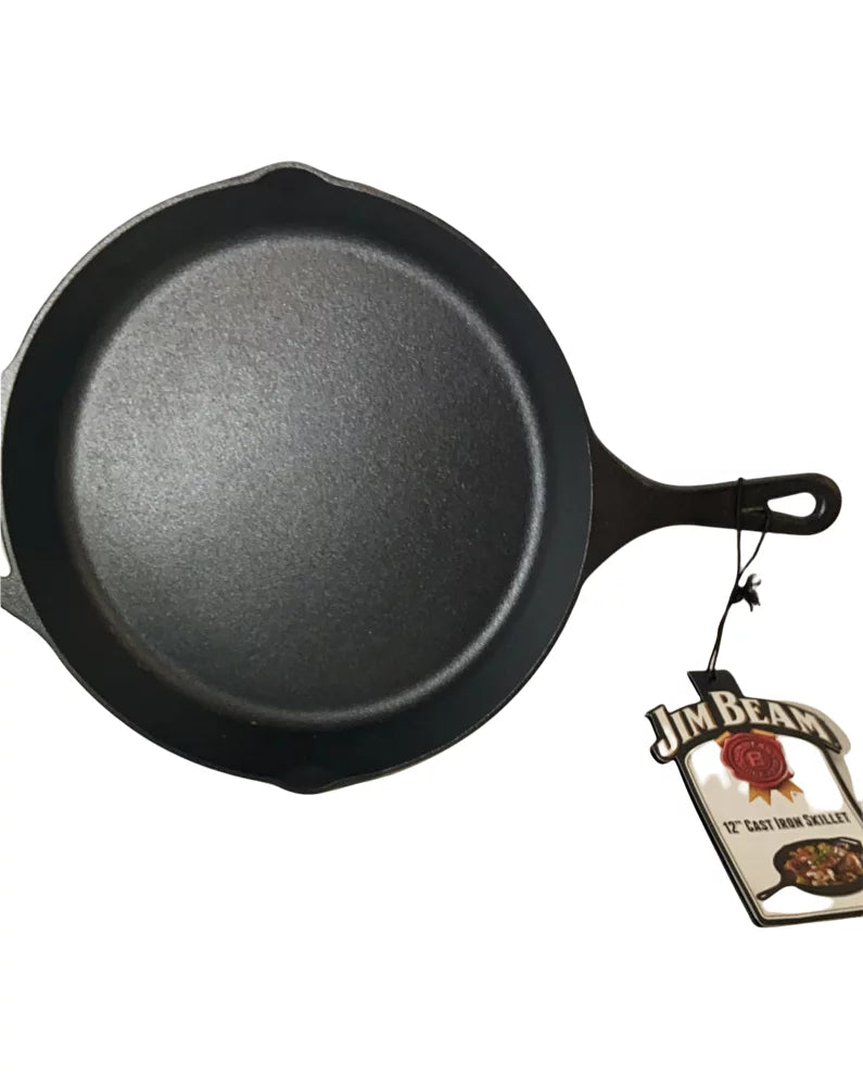12" Black Cast Iron Round Skillet S708