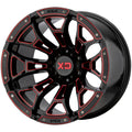 Gloss Black Milled Red Tint 20x10 8x6.5 Wheel O889