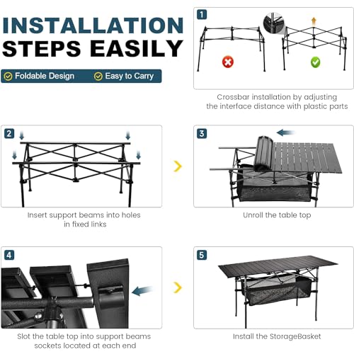 Lightweight Aluminum Folding Camping Table with Carrying Bag Z9086