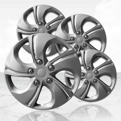 15 Silver Hubcaps Wheel Covers for Steel Wheels (Set of 4) W83362