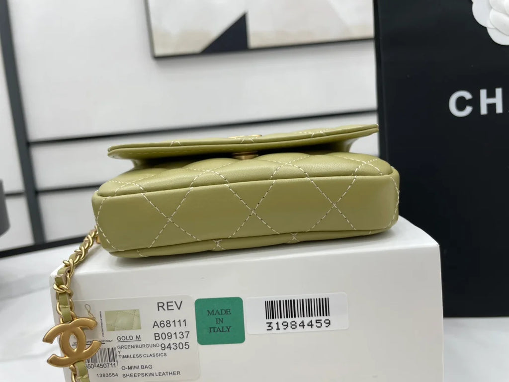 Green Mini Flap Bag V87659
