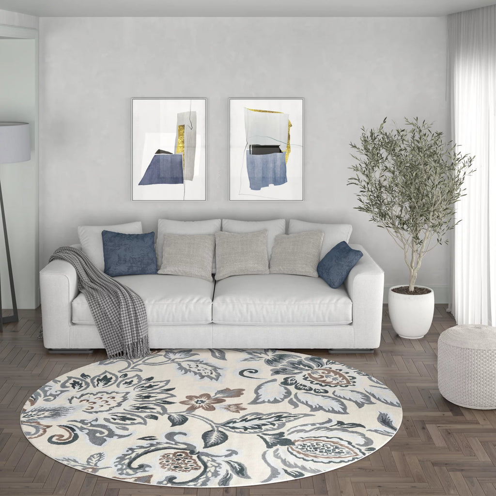 6ft Round Cream Area Rug H794130