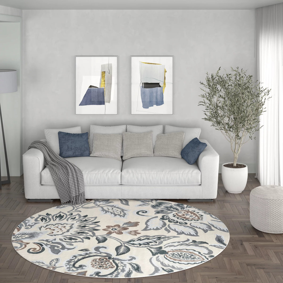 6ft Round Cream Area Rug H794130