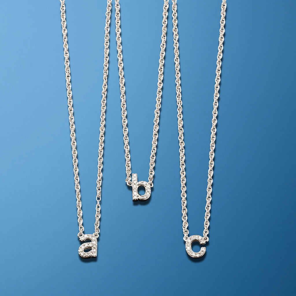 Diamond Accent Mini Initial Necklace in Sterling Silver R1452