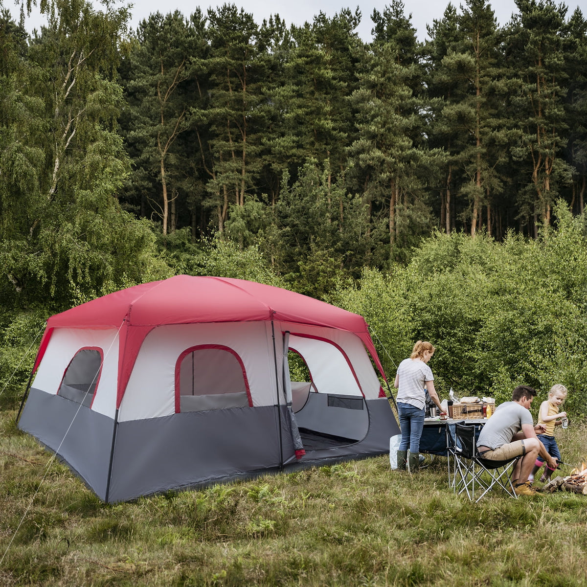 10 Person Waterproof Cabin Tent with Rainfly V575