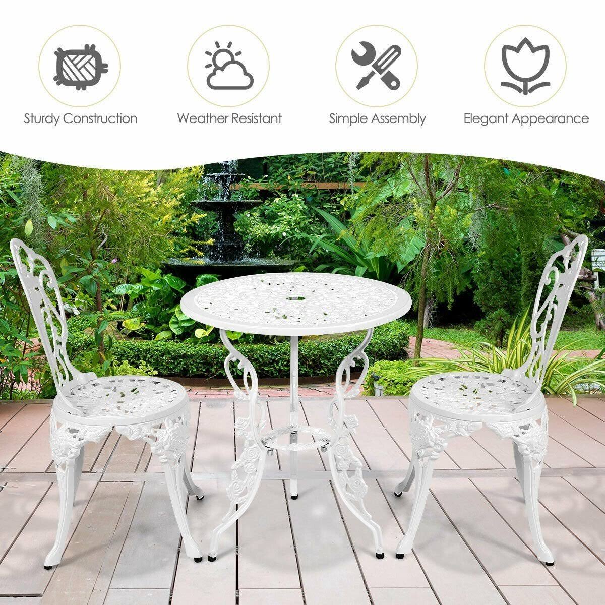 3 Pcs Patio Bistro Set V250234