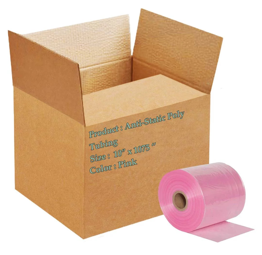 Pink Anti-Static Poly Tubing 10 X 1075 4 mil O30220
