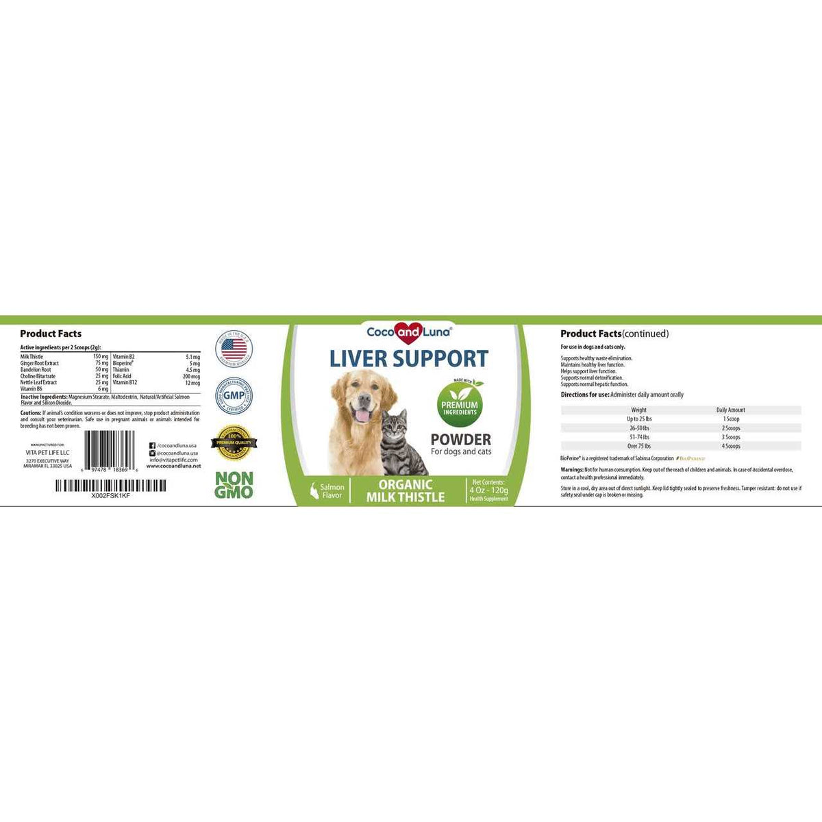 Milk Thistle for Cats 4oz Powder Q634