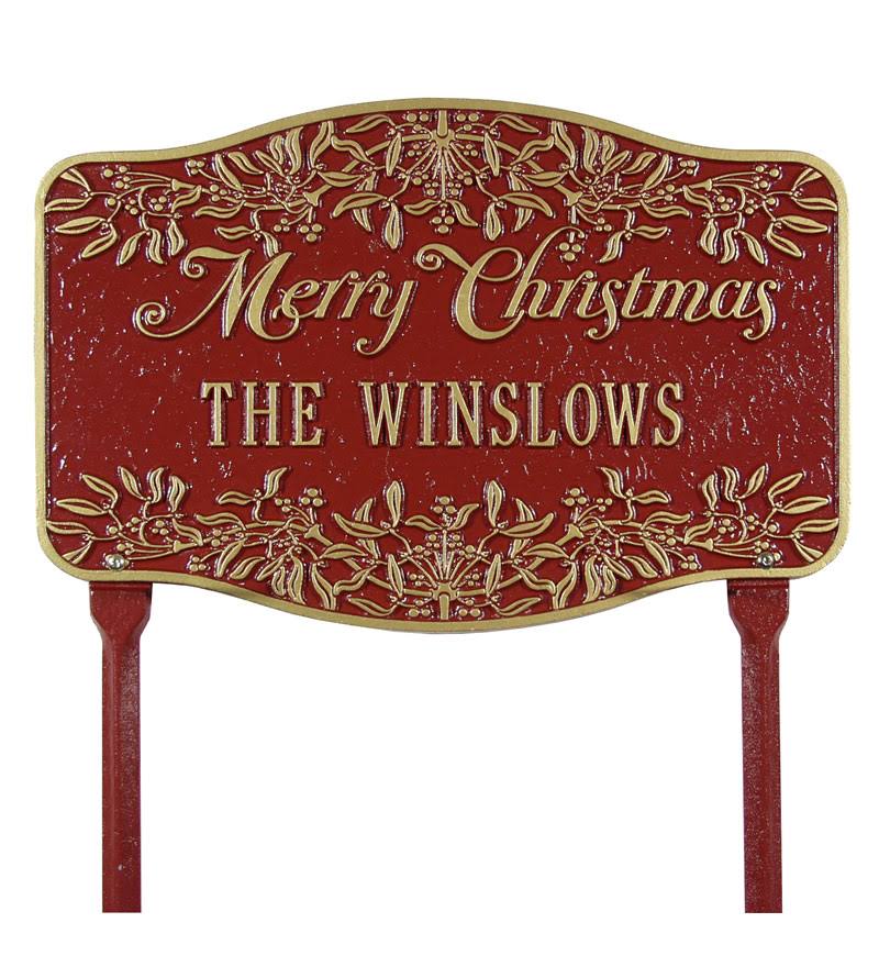 Red Cast Aluminum Yard Sign D7991
