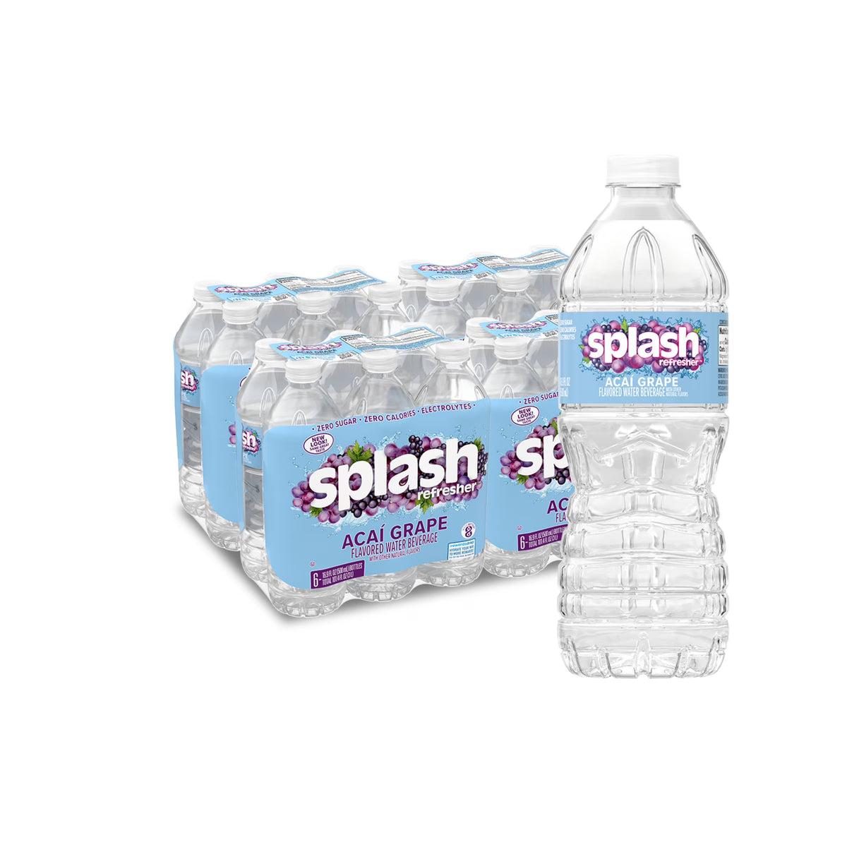 Acai Grape Flavored Water, 16.9 fl oz, 24 Pack V4854
