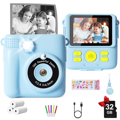 Kids Instant Print Camera with 32GB Card Purple T178
