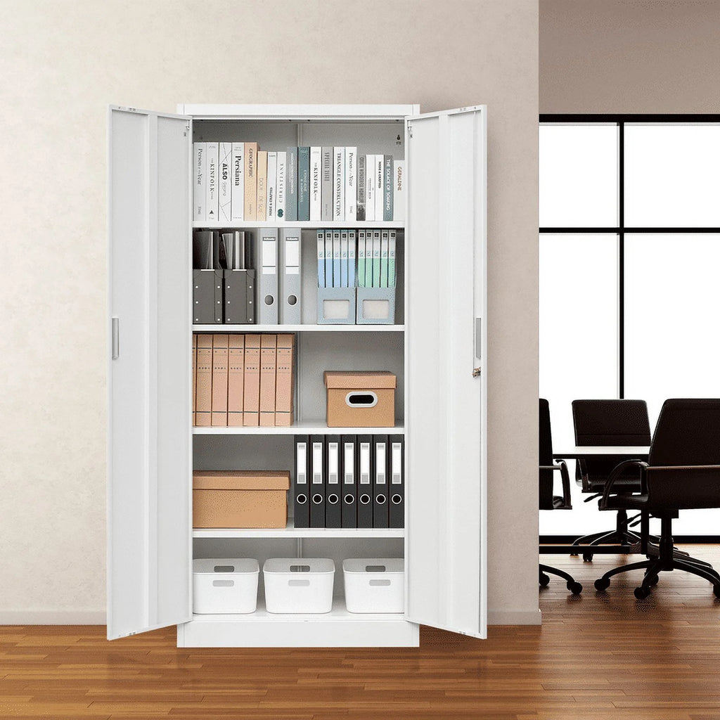 Lockable 72" Metal Storage Cabinet with Adjustable Shelves E770