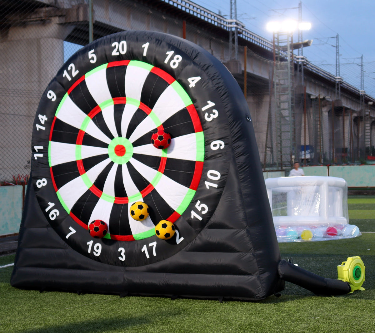 10FT Tall Giant Inflatable Soccer Dart Board with 450w Blower, 8 Soccer Balls I67269
