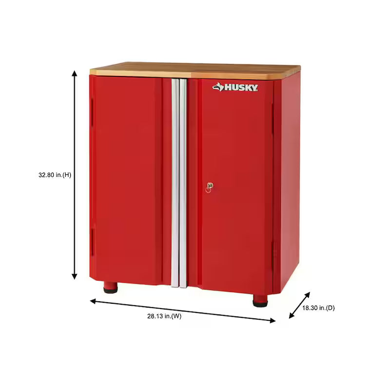 24-Gauge Steel 2-Door Garage Base Cabinet in Red Y520