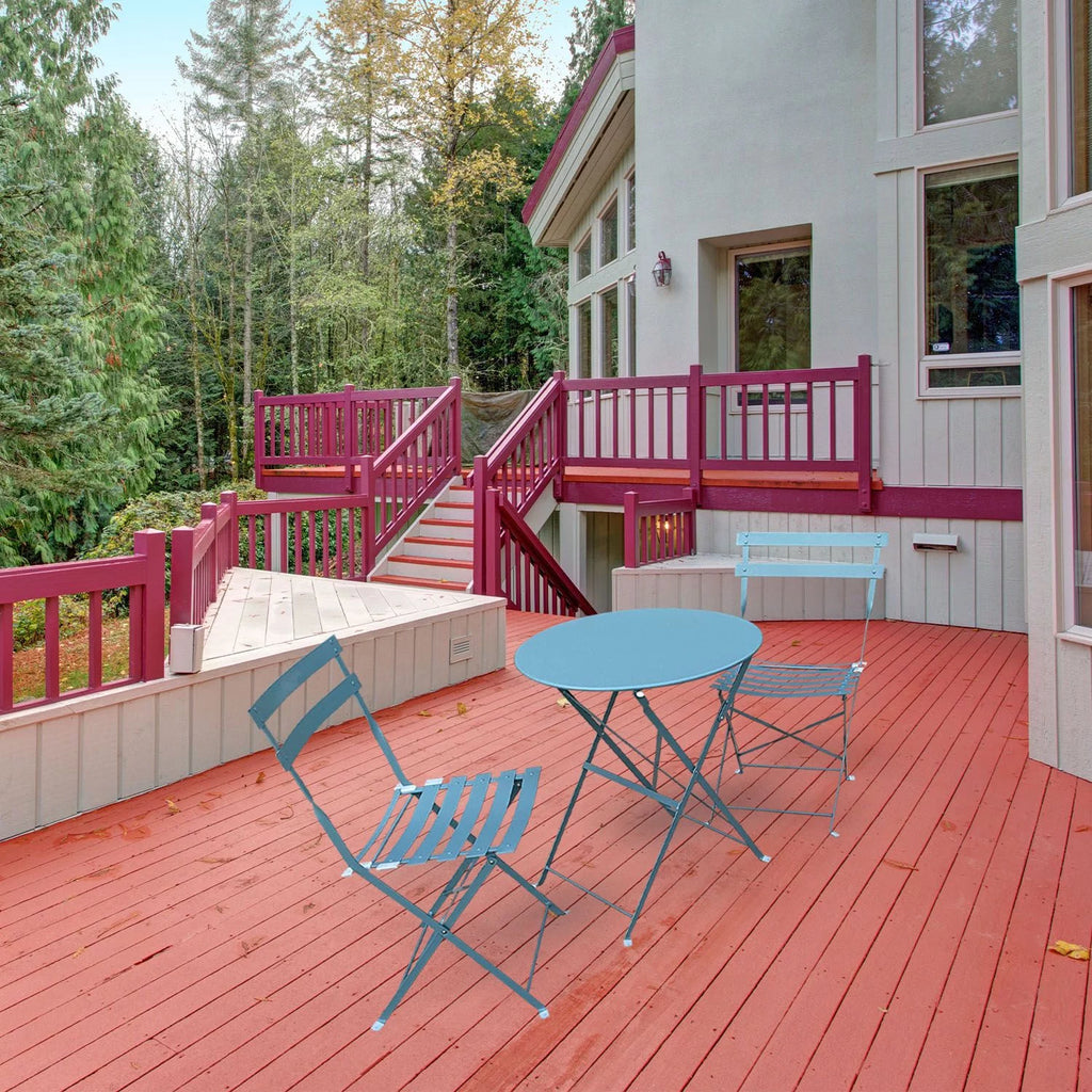 3 Piece Porch Furniture Set with Tea Table Blue I764