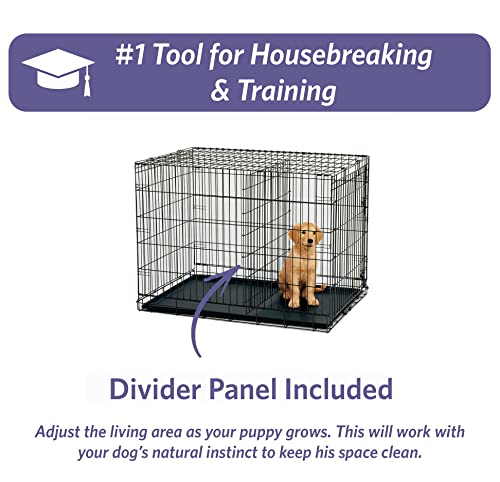 Single & Double Door Dog Crate with Leak-Proof Pan J269