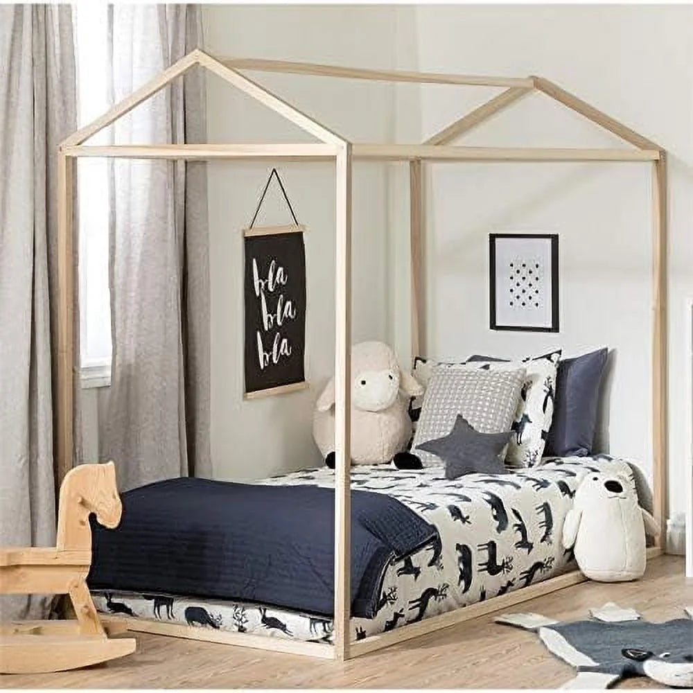 Solid Wood Canopy Platform Bed Frame Y129