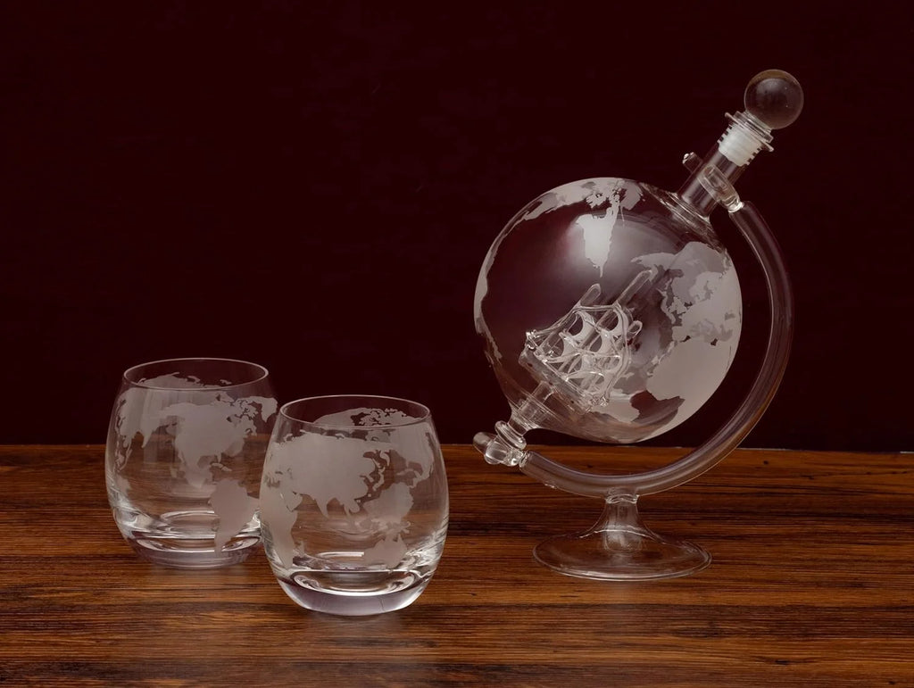 Handmade Whiskey Decanter Set with 2 Glasses and Funnel L231
