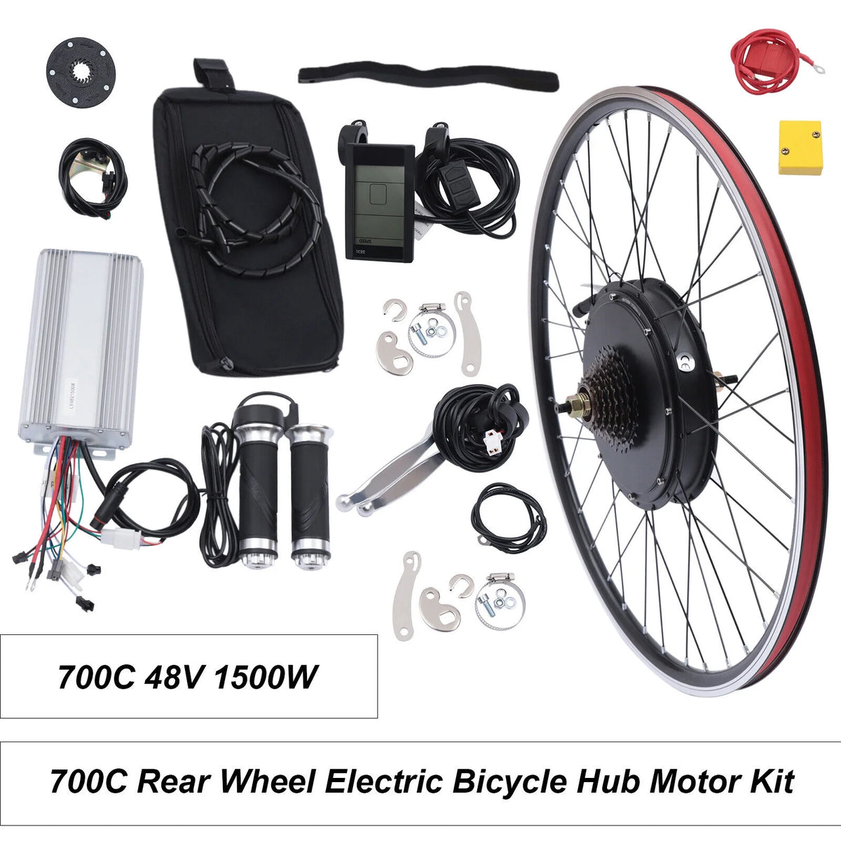 700C Black 48V 1500W Electric Bicycle Conversion Kit Q5958