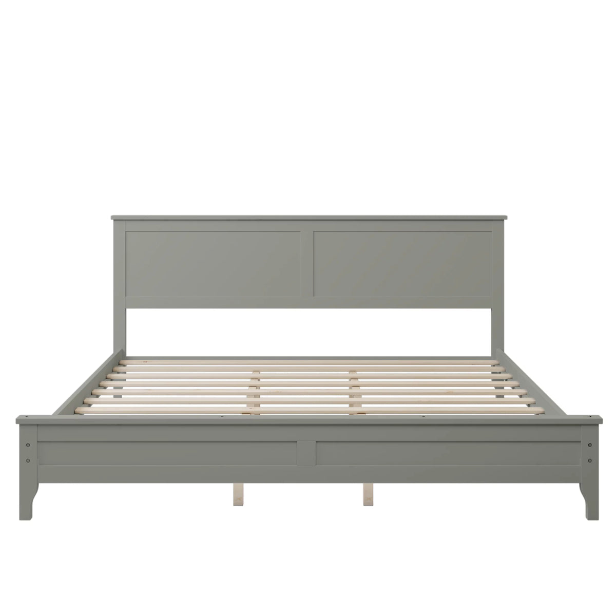 King Size Wood Platform Bed Frame with Headboard B5848
