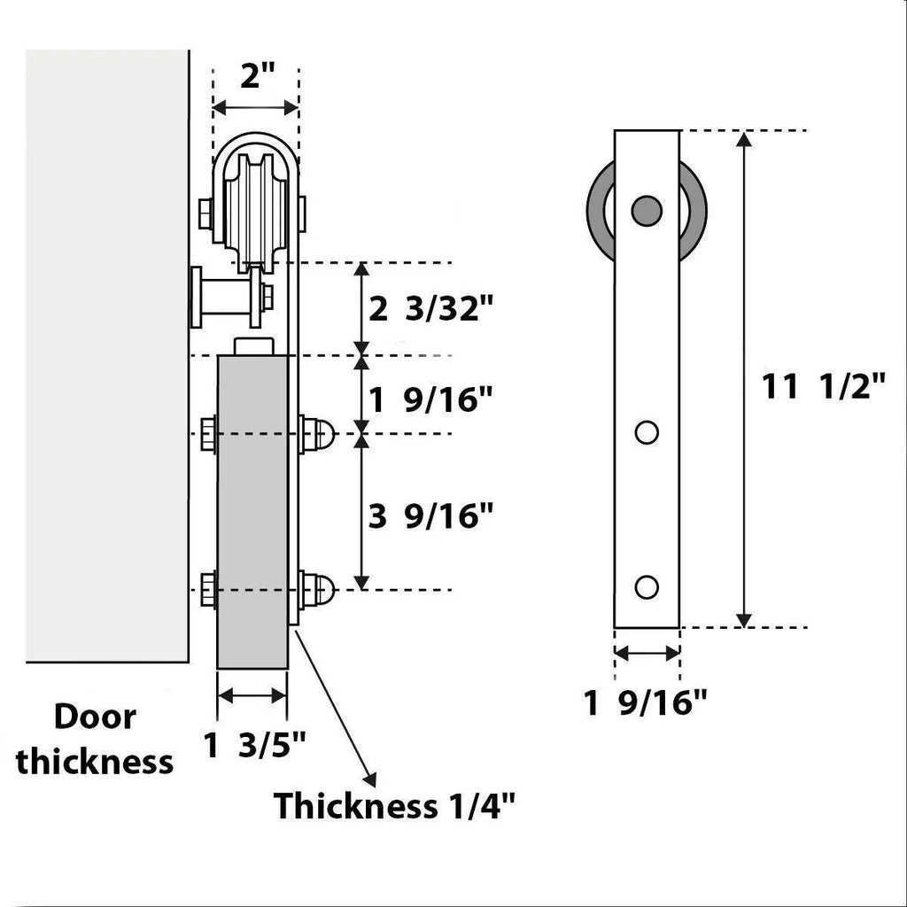 Brown Sliding Barn Door 24 x 80 with 6.6FT Track V68164