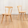 White Oak Wood Dining Chairs Set of 2 L68459