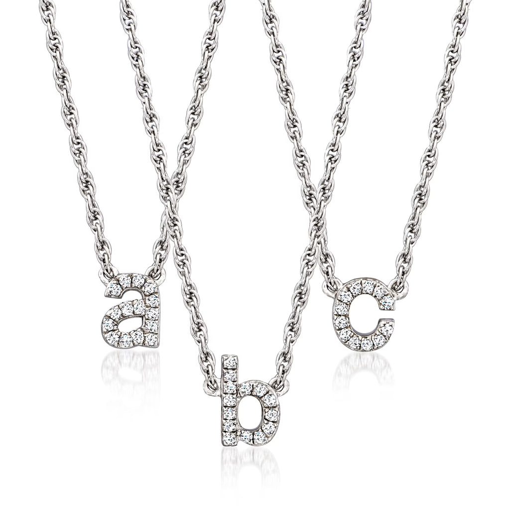 Diamond Accent Mini Initial Necklace in Sterling Silver R1452