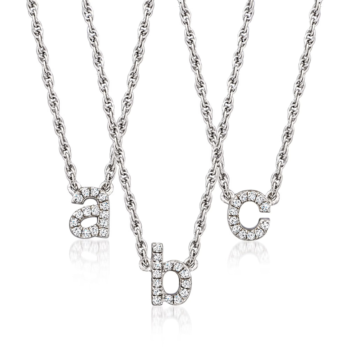Diamond Accent Mini Initial Necklace in Sterling Silver R1452