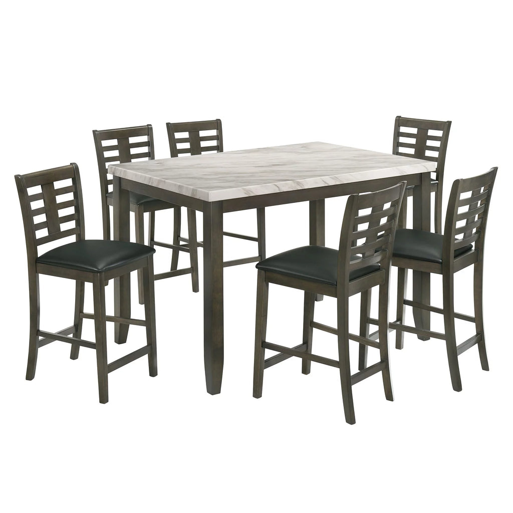 White 7PC Counter Height Dining Set Y8457